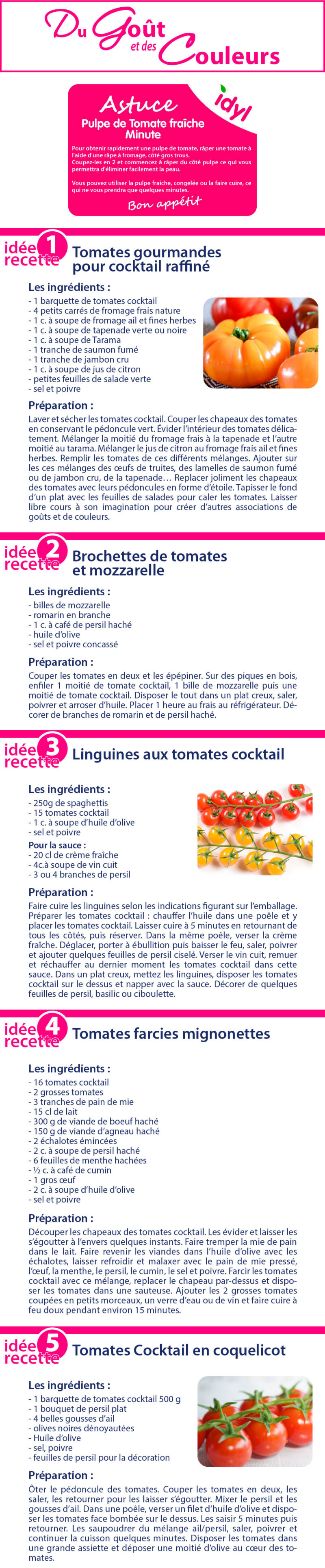 12 idées express pour cuisiner les tomates cerise - trucs et astuces - Idyl