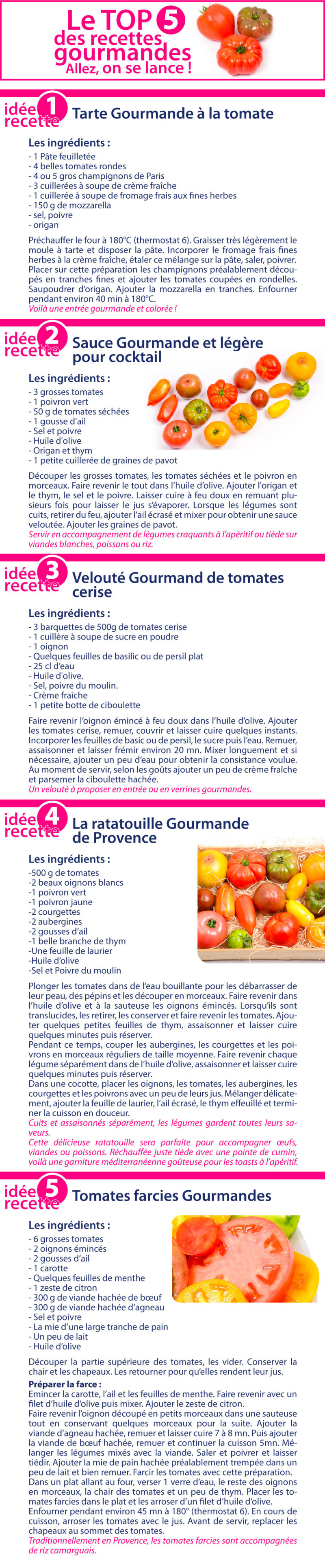 Top 5 recettes gourmandes